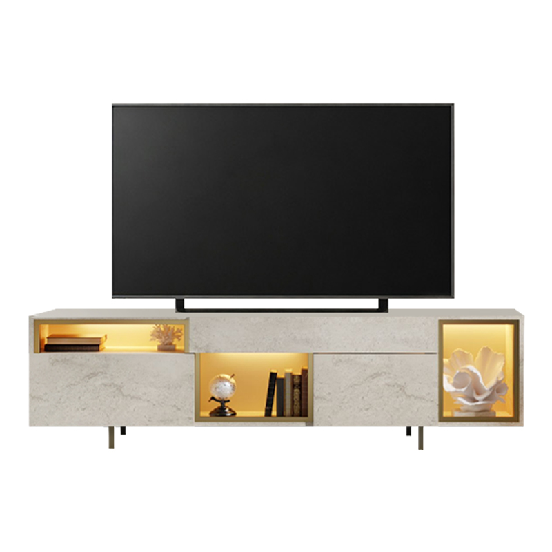 Έπιπλο τηλεόρασης Norm Megapap με Led Rgb χρώμα travertine - χρυσό 180x32x55εκ. Έπιπλο τηλεόρασης Norm Megapap με Led Rgb χρώμα travertine - χρυσό 180x32x55εκ.