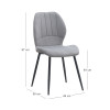 Καρέκλα τραπεζαρίας Valena Megapap elephant grey ύφασμα - μεταλλικό μαύρο πόδι 48x58x87εκ. 4 τμχ.