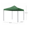 Κιόσκι - Gazebo Bari Megapap πτυσσόμενο μεταλλικός σκελετός - αδιάβροχο ύφασμα χρώμα πράσινο 3x3x3,10m. Κιόσκι - Gazebo Bari Megapap πτυσσόμενο μεταλλικός σκελετός - αδιάβροχο ύφασμα χρώμα πράσινο 3x3x3,10m.