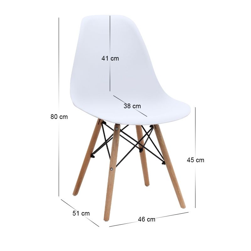 Σετ τραπεζαρία 5τμχ Darlen - Nova Megapap χρώμα sapphire oak - λευκό 125x72x74εκ.