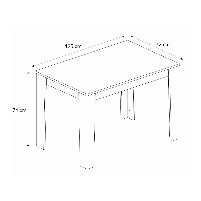 Σετ τραπεζαρία 5τμχ Darlen - Nova Megapap χρώμα λευκό 125x72x74εκ.