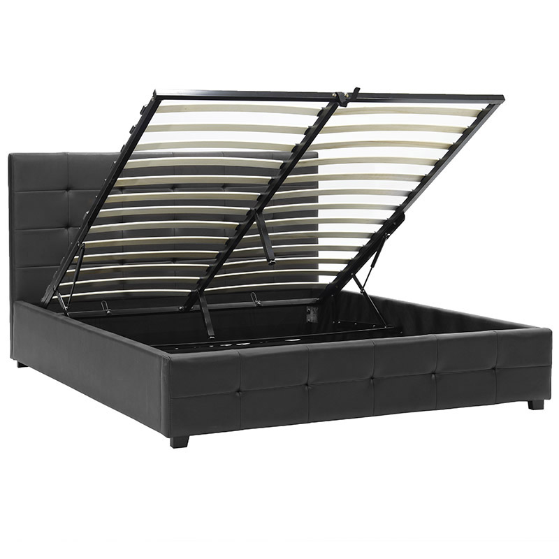 Κρεβάτι Roi pakoworld 160x200 PU μαύρο ματ + αποθηκευτικό χώρο ** Κρεβάτι Roi pakoworld 160x200 PU μαύρο ματ + αποθηκευτικό χώρο **