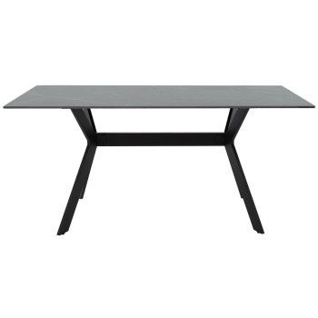 Τραπέζι Olivet pakoworld sintered stone μαύρο μαρμάρου-μαύρο 180x90x75εκ **