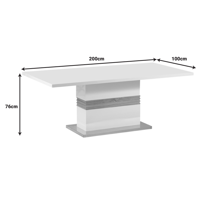 Τραπέζι Zoekrin Inart λευκό mdf 200x100x76εκ ** Τραπέζι Zoekrin Inart λευκό mdf 200x100x76εκ **