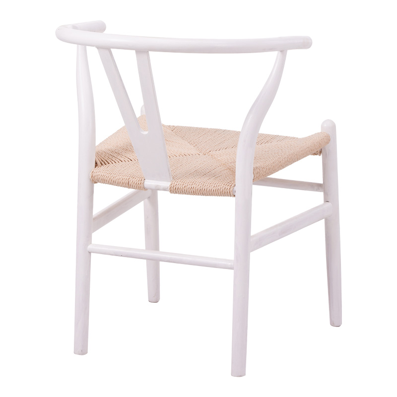 Καρέκλα Wishbone pakoworld rubberwood-σχοινί σε λευκή απόχρωση 53.5x57x74εκ ** Καρέκλα Wishbone pakoworld rubberwood-σχοινί σε λευκή απόχρωση 53.5x57x74εκ **