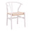 Καρέκλα Wishbone pakoworld rubberwood-σχοινί σε λευκή απόχρωση 53.5x57x74εκ **