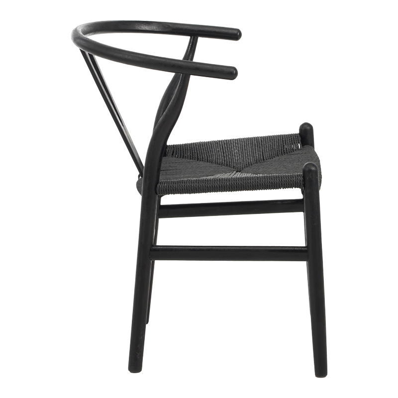 Καρέκλα Wishbone pakoworld rubberwood-σχοινί σε μαύρη απόχρωση 53.5x57x74εκ ** Καρέκλα Wishbone pakoworld rubberwood-σχοινί σε μαύρη απόχρωση 53.5x57x74εκ **