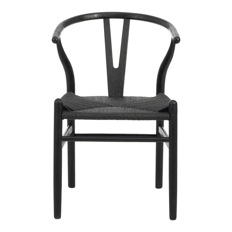 Καρέκλα Wishbone pakoworld rubberwood-σχοινί σε μαύρη απόχρωση 53.5x57x74εκ ** Καρέκλα Wishbone pakoworld rubberwood-σχοινί σε μαύρη απόχρωση 53.5x57x74εκ **