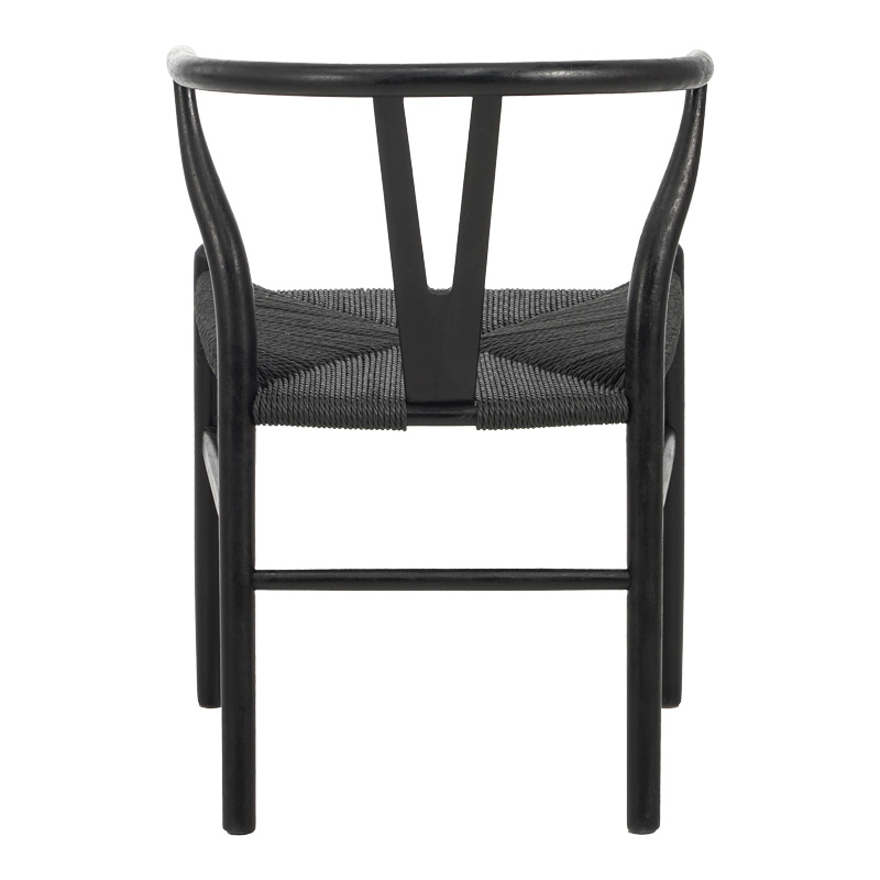 Καρέκλα Wishbone pakoworld rubberwood-σχοινί σε μαύρη απόχρωση 53.5x57x74εκ ** Καρέκλα Wishbone pakoworld rubberwood-σχοινί σε μαύρη απόχρωση 53.5x57x74εκ **