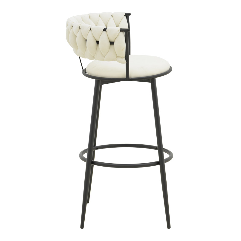 Σκαμπό μπαρ Alkia I pakoworld ύφασμα σε εκρού απόχρωση- πόδι μαύρο μέταλλο 50x56x95εκ - 2τμχ. Σκαμπό μπαρ Alkia I pakoworld ύφασμα σε εκρού απόχρωση- πόδι μαύρο μέταλλο 50x56x95εκ - 2τμχ.