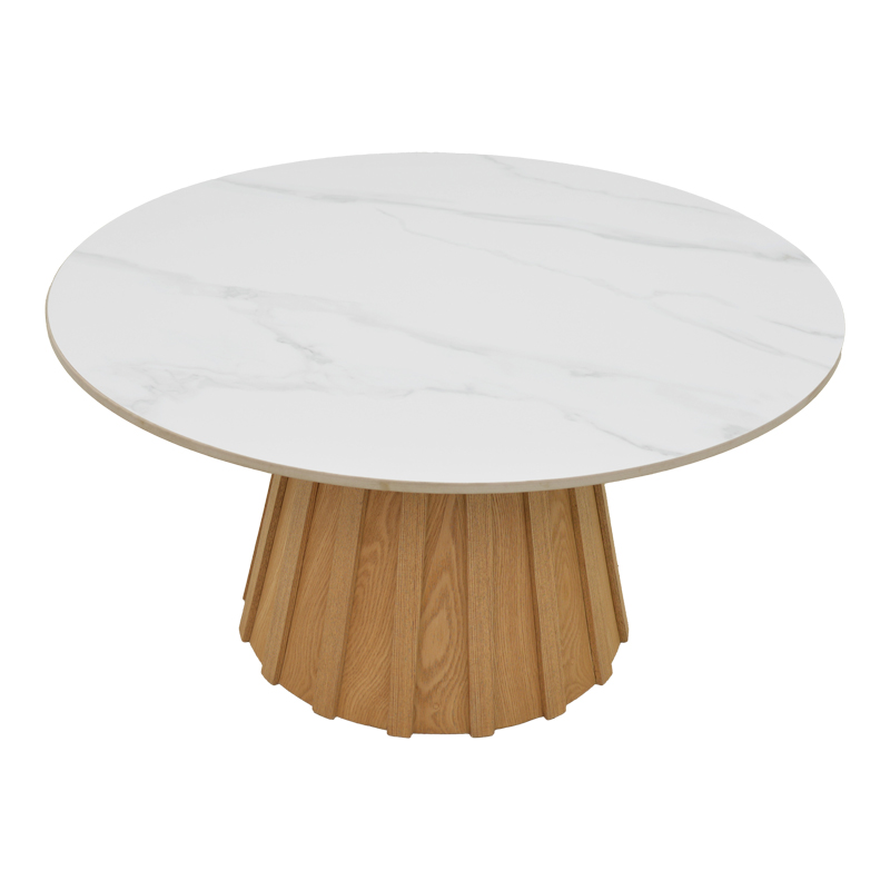Τραπέζι σαλονιού Franzel pakoworld sintered stone σε όψη μαρμάρου-mdf σε φυσική απόχρωση Φ80x40εκ ** Τραπέζι σαλονιού Franzel pakoworld sintered stone σε όψη μαρμάρου-mdf σε φυσική απόχρωση Φ80x40εκ **