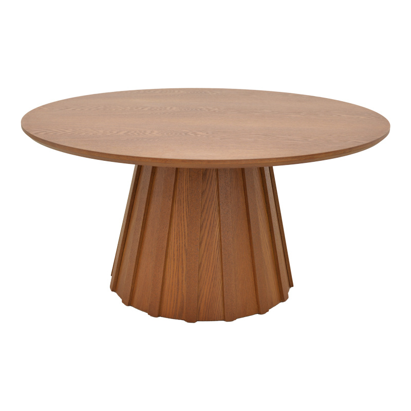 Τραπέζι σαλονιού Franzel pakoworld mdf καρυδί Φ80x40εκ **