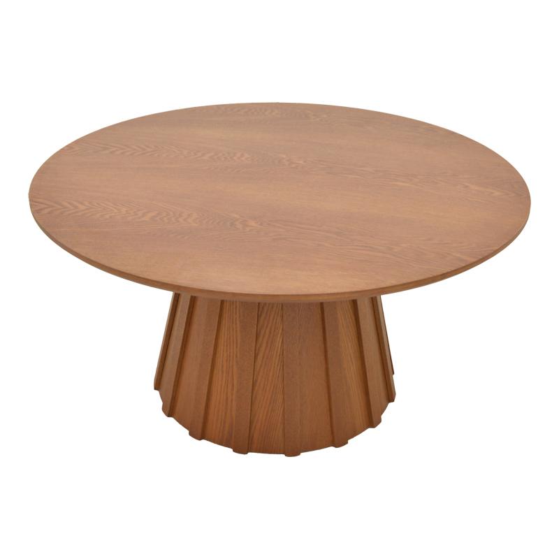 Τραπέζι σαλονιού Franzel pakoworld mdf καρυδί Φ80x40εκ **