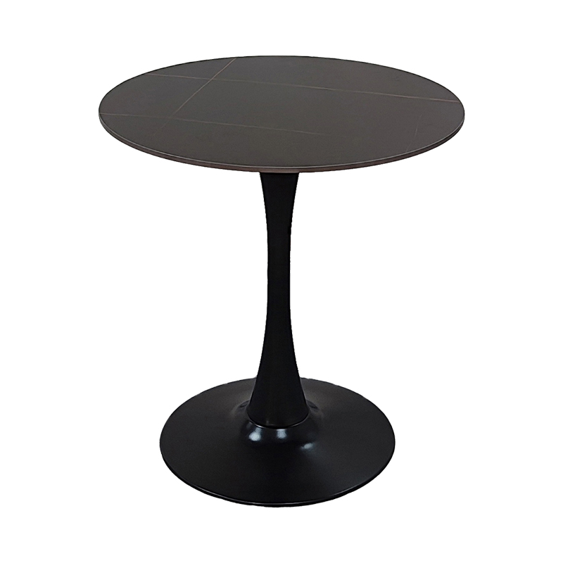Tραπέζι Balou pakoworld sintered stone σε μαύρη απόχρωση με όψη μαρμάρου-βάση μαύρο μέταλλο Φ90x73εκ ** Tραπέζι Balou pakoworld sintered stone σε μαύρη απόχρωση με όψη μαρμάρου-βάση μαύρο μέταλλο Φ90x73εκ **