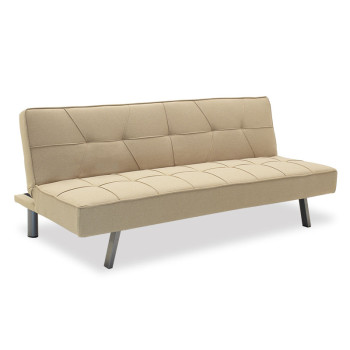 Καναπές-κρεβάτι Travis pakoworld 3θέσιος με ύφασμα μπεζ 175x83x74εκ **