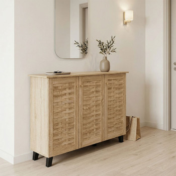 Παπουτσοθήκη-ντουλάπι Mantam pakoworld 16 ζεύγων sonoma 115.5x34x87εκ **