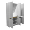 Ντουλάπα τρίφυλλη Merzia pakoworld sonoma-λευκό 120x46.5x183εκ ** Ντουλάπα τρίφυλλη Merzia pakoworld sonoma-λευκό 120x46.5x183εκ **