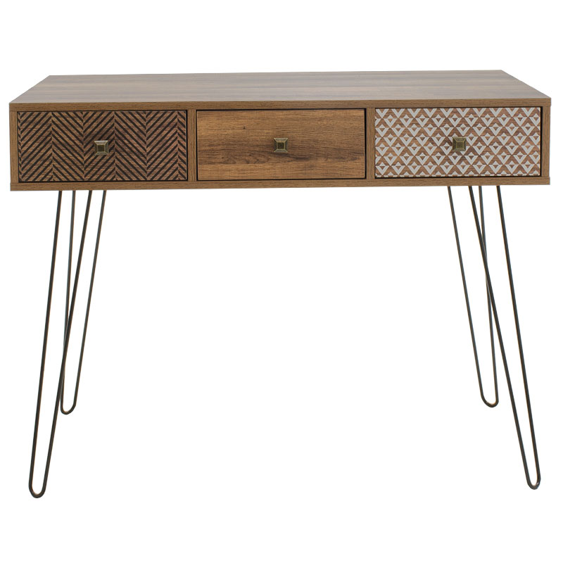 Κονσόλα Boho pakoworld καρυδί με μεταλλικά πόδια 100x50,5x74,5εκ ** Κονσόλα Boho pakoworld καρυδί με μεταλλικά πόδια 100x50,5x74,5εκ **