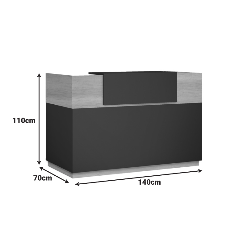 Γραφείο reception Lotus pakoworld σε χρώμα φυσικό - ανθρακί 140x70x110εκ ** Γραφείο reception Lotus pakoworld σε χρώμα φυσικό - ανθρακί 140x70x110εκ **