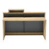 Γραφείο reception Lotus pakoworld σε φυσική-ανθρακί απόχρωση 160x60x105εκ **