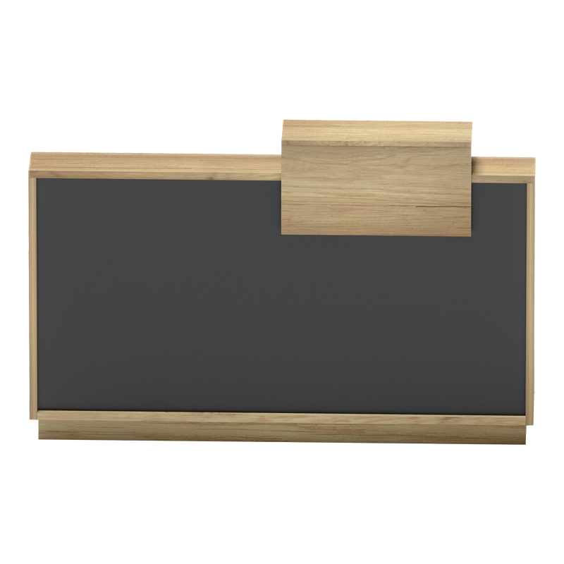 Γραφείο reception Lotus pakoworld σε φυσική-ανθρακί απόχρωση 160x60x105εκ **