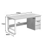 Γραφείο Salto pakoworld με συρταριέρα-MDF γκρι-λευκό 120x48x74εκ **