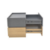 Κομοδίνο Sonlen pakoworld mdf σε sonoma-ανθρακί απόχρωση 60x40x44.5εκ **