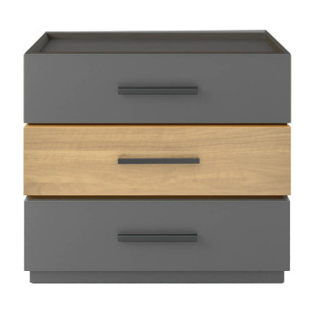 Κομοδίνο Sonlen pakoworld mdf σε sonoma-ανθρακί απόχρωση 60x40x66εκ ** Κομοδίνο Sonlen pakoworld mdf σε sonoma-ανθρακί απόχρωση 60x40x66εκ **