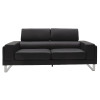 Καναπές Shea pakoworld 3θέσιος pu μαύρο-inox 198x80x87εκ **