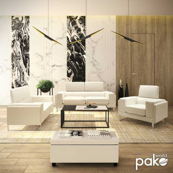 Καναπές Shea pakoworld 2θέσιος PU ivory-inox 158x80x87εκ ** Καναπές Shea pakoworld 2θέσιος PU ivory-inox 158x80x87εκ **