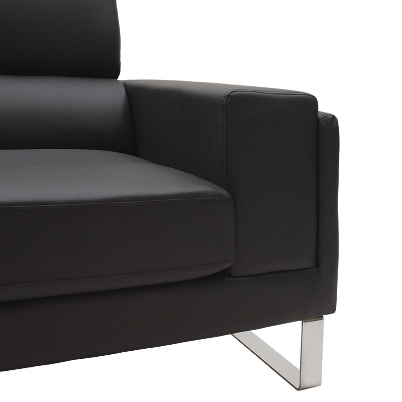 Καναπές Shea pakoworld 2θέσιος pu μαύρο-inox 158x80x87εκ ** Καναπές Shea pakoworld 2θέσιος pu μαύρο-inox 158x80x87εκ **