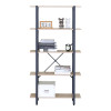 Βιβλιοθήκη Nebranzo pakoworld oak με μαύρο μέταλλο 80x34x155.3εκ ** Βιβλιοθήκη Nebranzo pakoworld oak με μαύρο μέταλλο 80x34x155.3εκ **