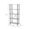 Βιβλιοθήκη Nebranzo pakoworld oak με μαύρο μέταλλο 80x34x155.3εκ ** Βιβλιοθήκη Nebranzo pakoworld oak με μαύρο μέταλλο 80x34x155.3εκ **