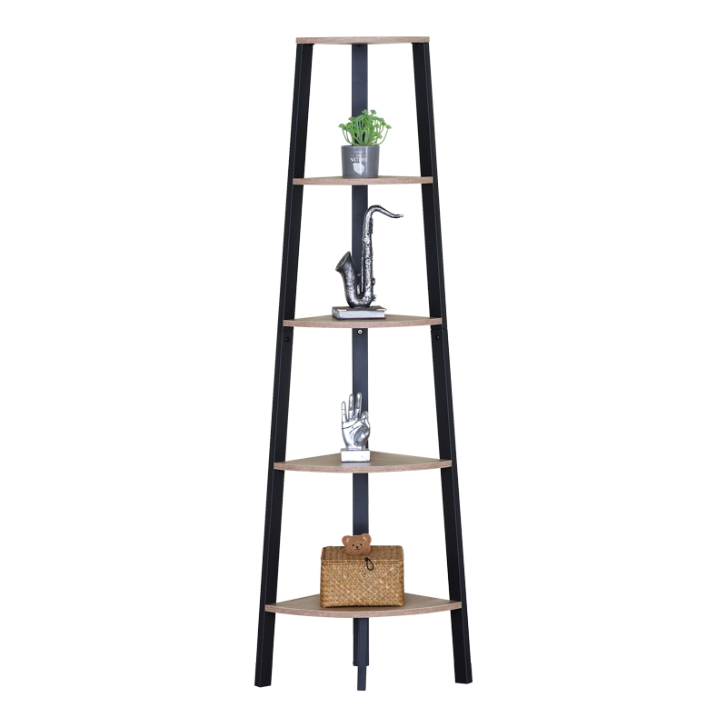Γωνιακή βιβλιοθήκη Arvia pakoworld oak με μαύρο μέταλλο 53.4x37.8x160.3εκ ** Γωνιακή βιβλιοθήκη Arvia pakoworld oak με μαύρο μέταλλο 53.4x37.8x160.3εκ **