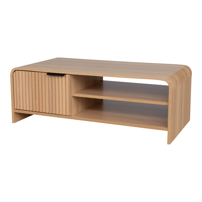 Τραπέζι σαλονιού Anfen pakoworld mdf σε φυσική απόχρωση 100x50x35,5εκ **