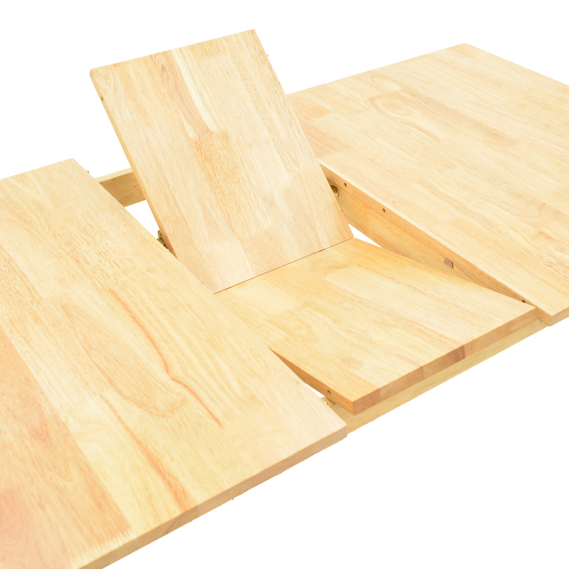 Tραπέζι επεκτεινόμενο Country pakoworld rubberwood σε φυσική απόχρωση 120-150x80x74εκ **