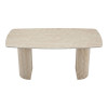 Τραπέζι Loosir pakoworld mdf-sandstone σε όψη τραβερτίνας 180x90x74εκ **
