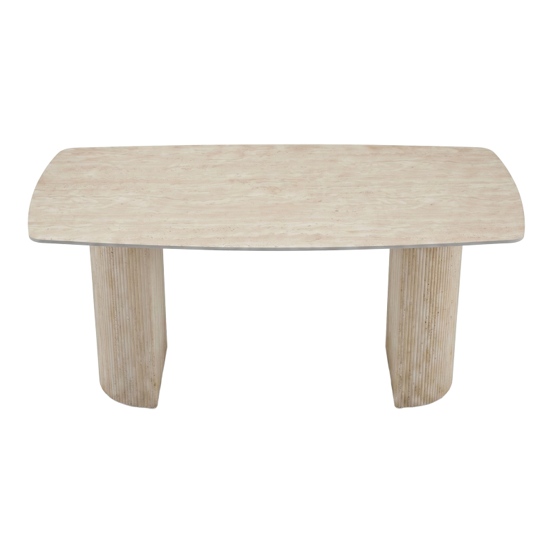 Τραπέζι Loosir pakoworld mdf-sandstone σε όψη τραβερτίνας 180x90x74εκ **