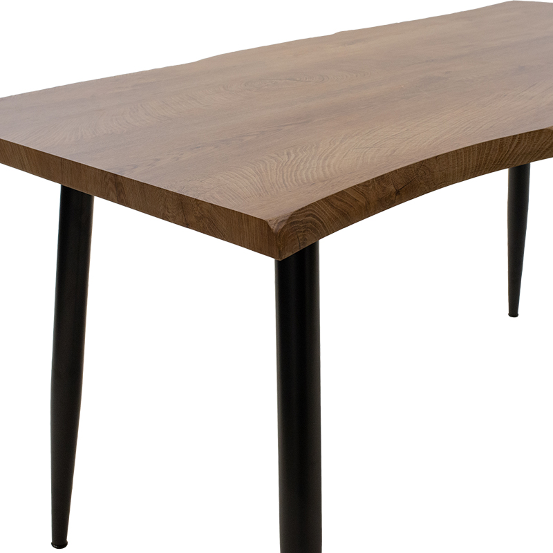 Τραπέζι Neve pakoworld MDF καρυδί-πόδι μεταλλικό μαύρο 140x80x75εκ ** Τραπέζι Neve pakoworld MDF καρυδί-πόδι μεταλλικό μαύρο 140x80x75εκ **