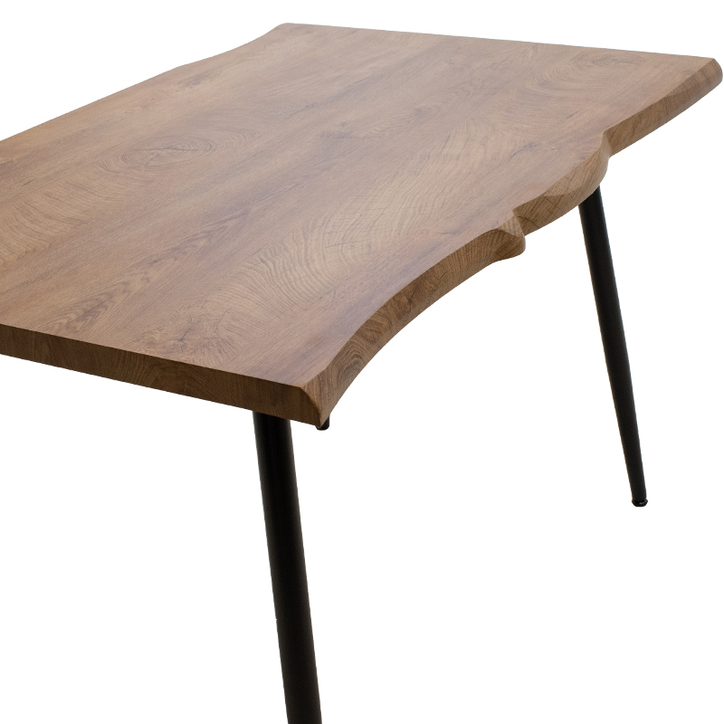 Τραπέζι Neve pakoworld MDF καρυδί-πόδι μεταλλικό μαύρο 140x80x75εκ ** Τραπέζι Neve pakoworld MDF καρυδί-πόδι μεταλλικό μαύρο 140x80x75εκ **