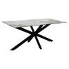 Τραπέζι Bethan pakoworld sintered stone λευκό μαρμάρου-μαύρο 180x90x75εκ **