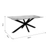 Τραπέζι Bethan pakoworld sintered stone λευκό μαρμάρου-μαύρο 180x90x75εκ **