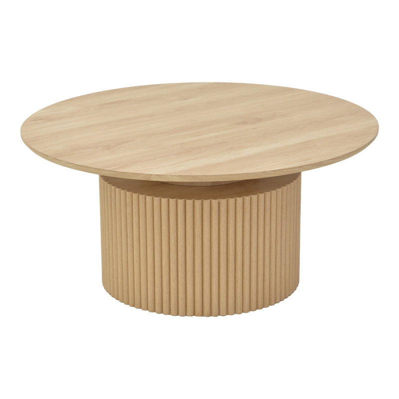 Τραπέζι σαλονιού Opols pakoworld mdf σε φυσική απόχρωση Φ90x42εκ **