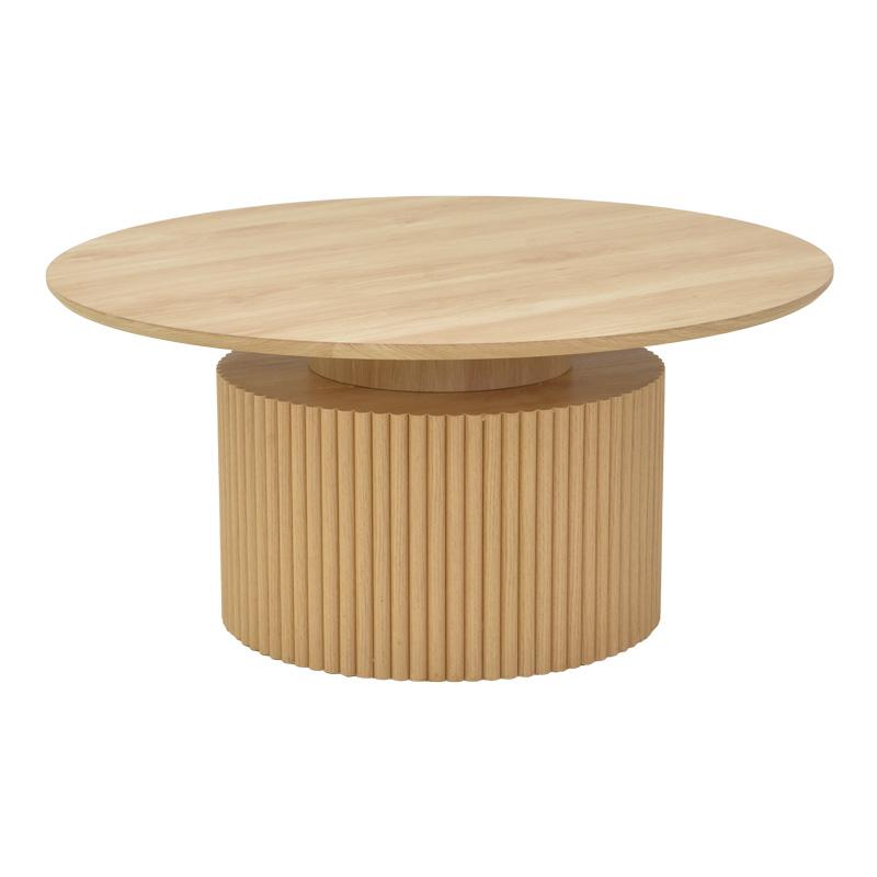 Τραπέζι σαλονιού Opols pakoworld mdf σε φυσική απόχρωση Φ90x42εκ **