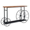 Κονσόλα Bike pakoworld χρώμα μαύρο-καρυδί 148x28x85εκ **