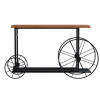 Κονσόλα Bike pakoworld χρώμα μαύρο-καρυδί 148x28x85εκ **
