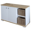 Έπιπλο εισόδου Deril pakoworld λευκό-sonoma 90x33x52.5εκ ** Έπιπλο εισόδου Deril pakoworld λευκό-sonoma 90x33x52.5εκ **