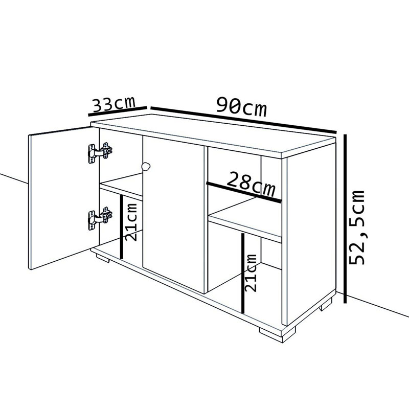 Έπιπλο εισόδου Deril pakoworld λευκό-sonoma 90x33x52.5εκ ** Έπιπλο εισόδου Deril pakoworld λευκό-sonoma 90x33x52.5εκ **