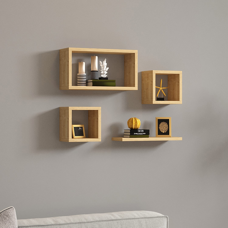 Ραφιέρα Babine pakoworld μελαμίνη σε oak απόχρωση 84x15x44εκ **