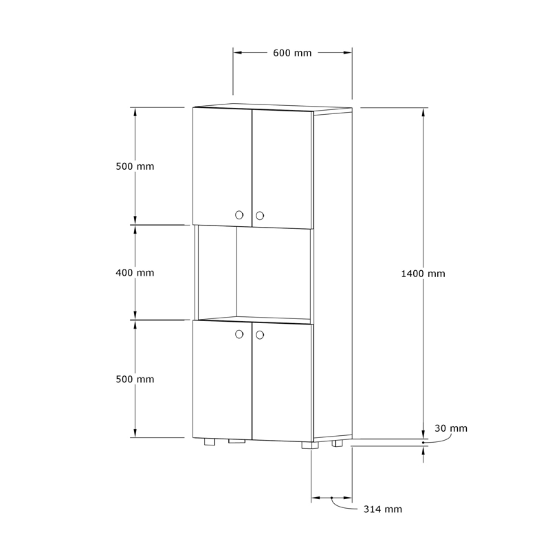 Στήλη Guzel pakoworld σε sonoma απόχρωση 60x31.4x140εκ ** Στήλη Guzel pakoworld σε sonoma απόχρωση 60x31.4x140εκ **